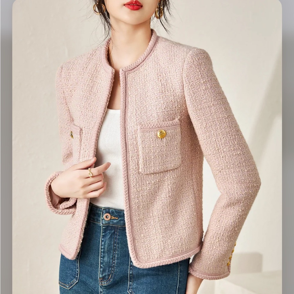 Celine Pink Blazer Textured Suit Jacket